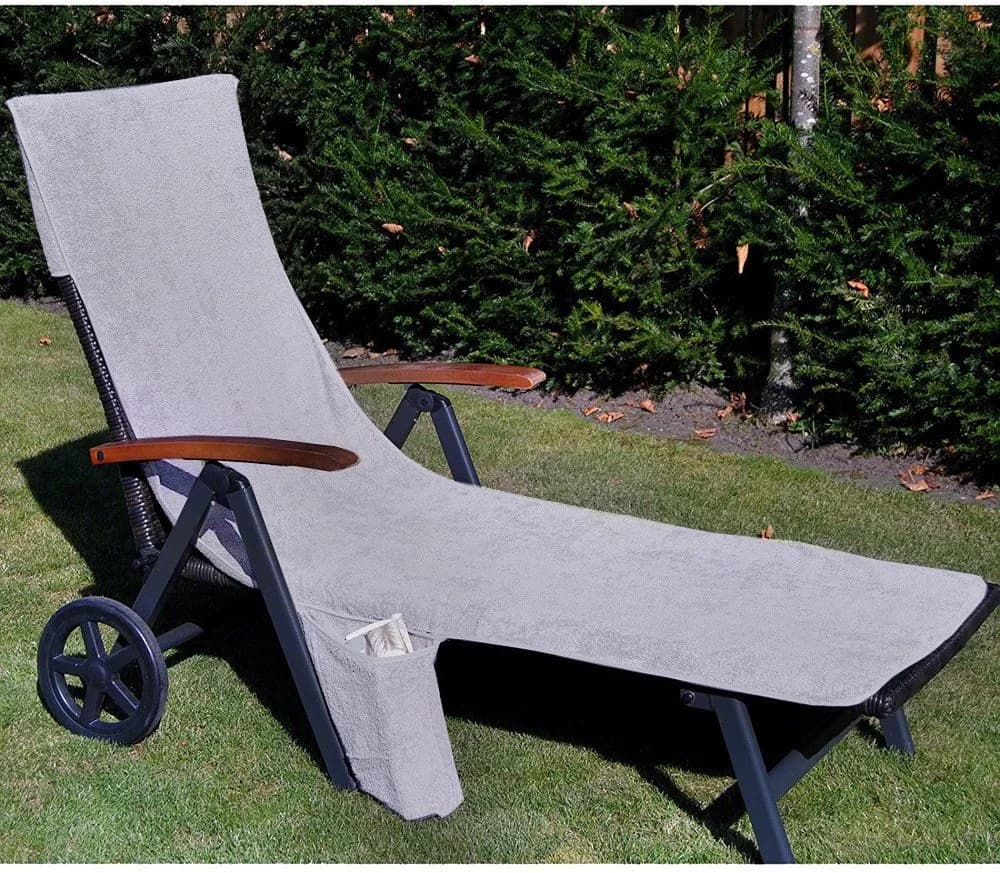 Casa Colori Handtuch-Liegestuhlauflage XXL Silber/Grau Frottee