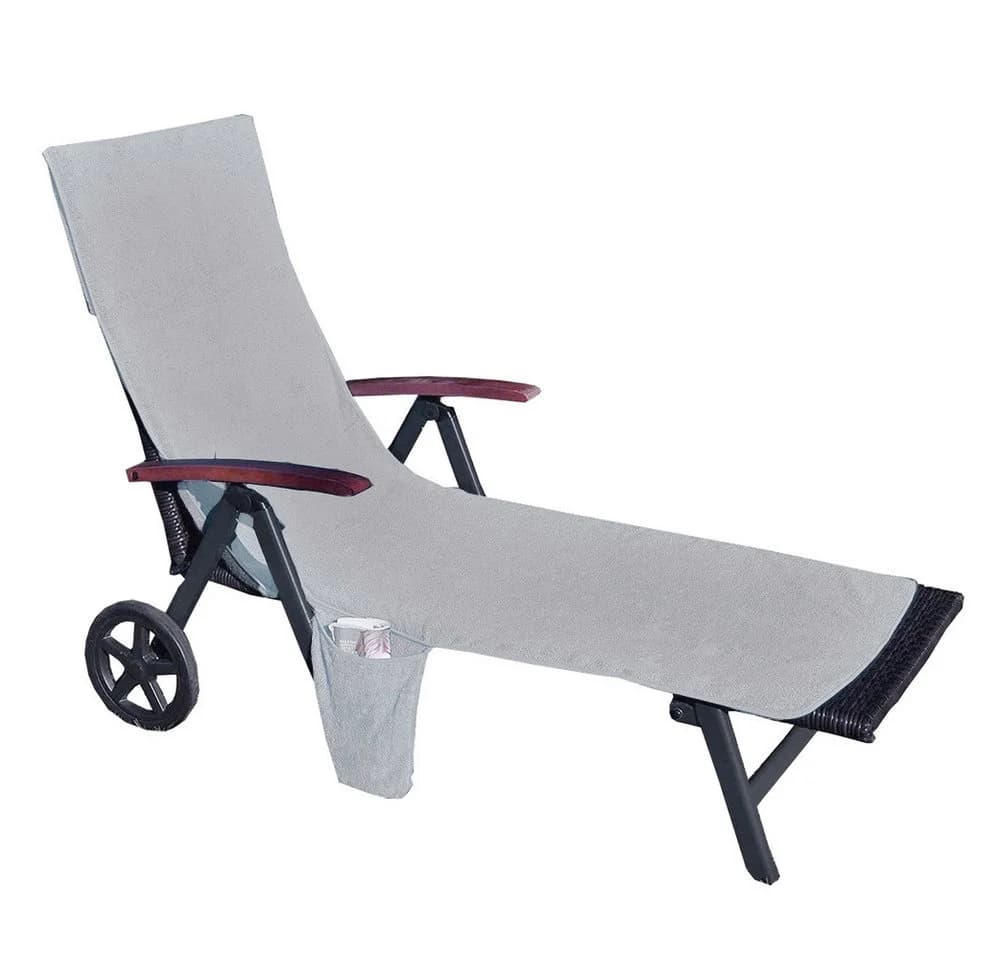 Casa Colori Handtuch-Liegestuhlauflage XXL Silber/Grau Frottee - Bild 2