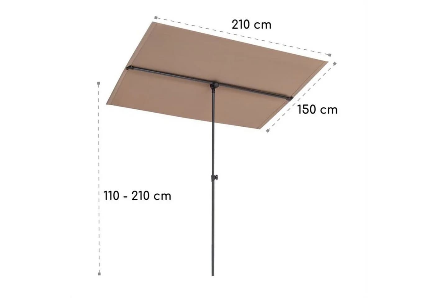 Blumfeldt Flex-Shade XL Sonnenschirm Taupe