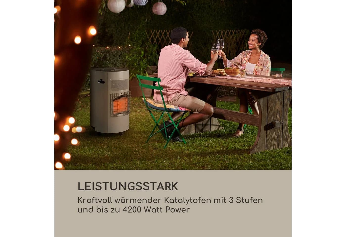 blumfeldt Gasheizstrahler Bonaparte 4200 W Schwarz