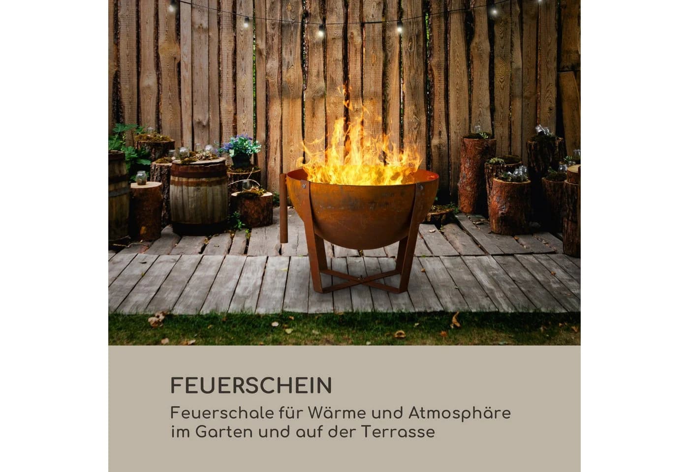 Blumfeldt Fire Globe Feuerschale mit Grill 60 cm Stahl - Bild 3