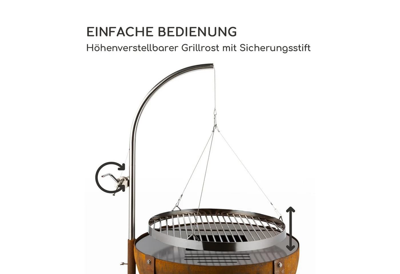 Blumfeldt Fire Globe Feuerschale mit Grill 60 cm Stahl - Bild 5