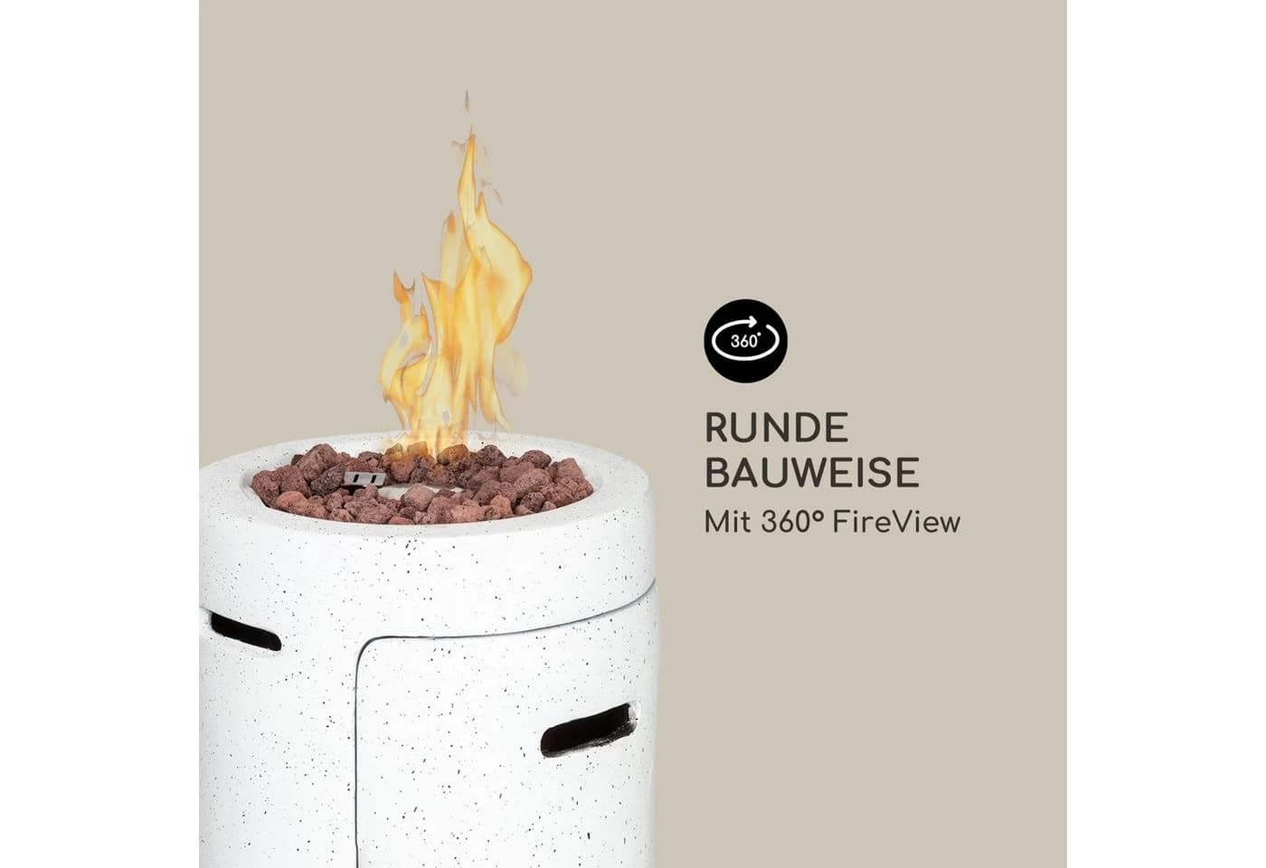 blumfeldt Feuerschale Crete Gas-Feuerstelle mit Lavastein - Bild 5
