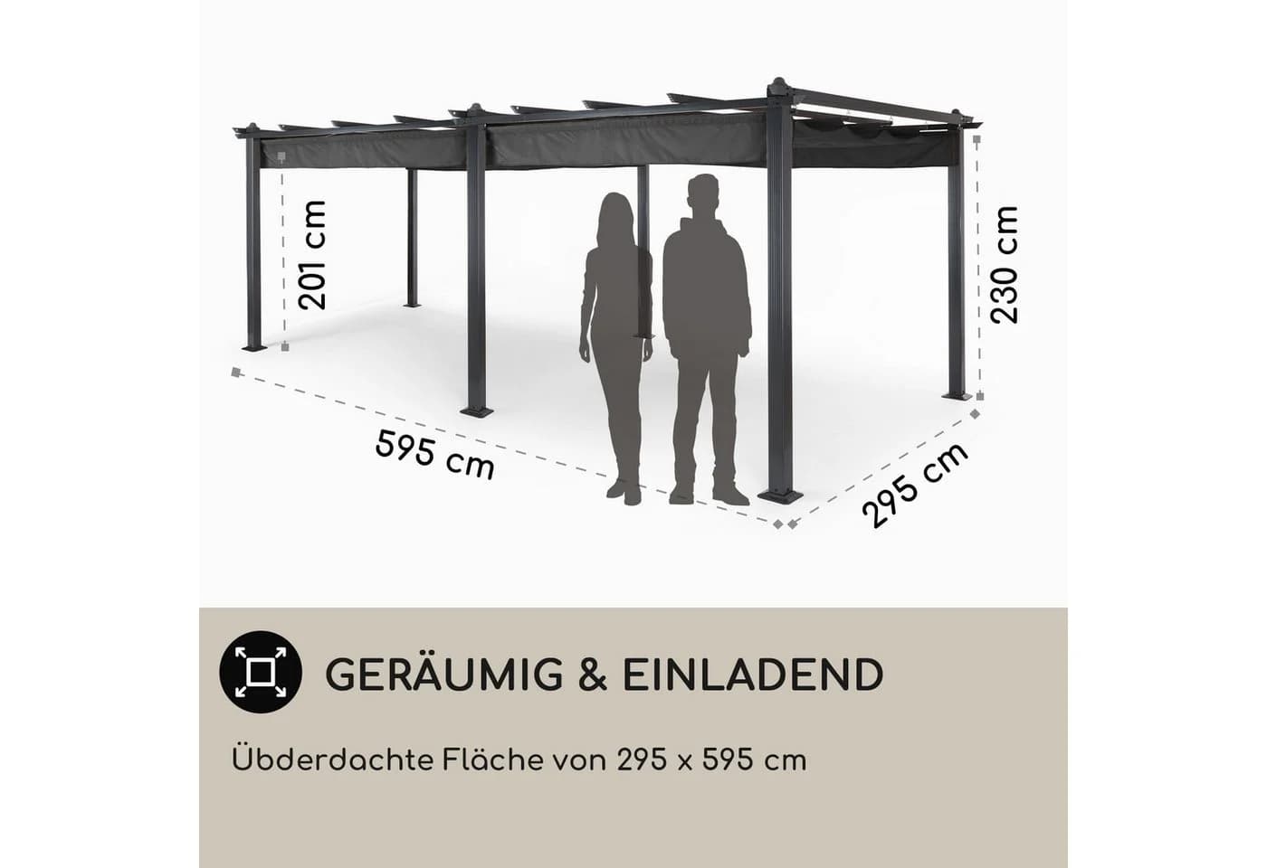 Blumfeldt Pavillon Pantheon 3x6m Grau Aluminium - Bild 4