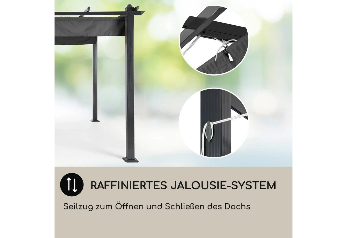 Blumfeldt Pavillon Pantheon 3x6m Grau Aluminium - Bild 5