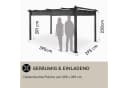 Blumfeldt Pavillon Pantheon 3x4 m Aluminium Grau Terrassenüberdachung Bild 5