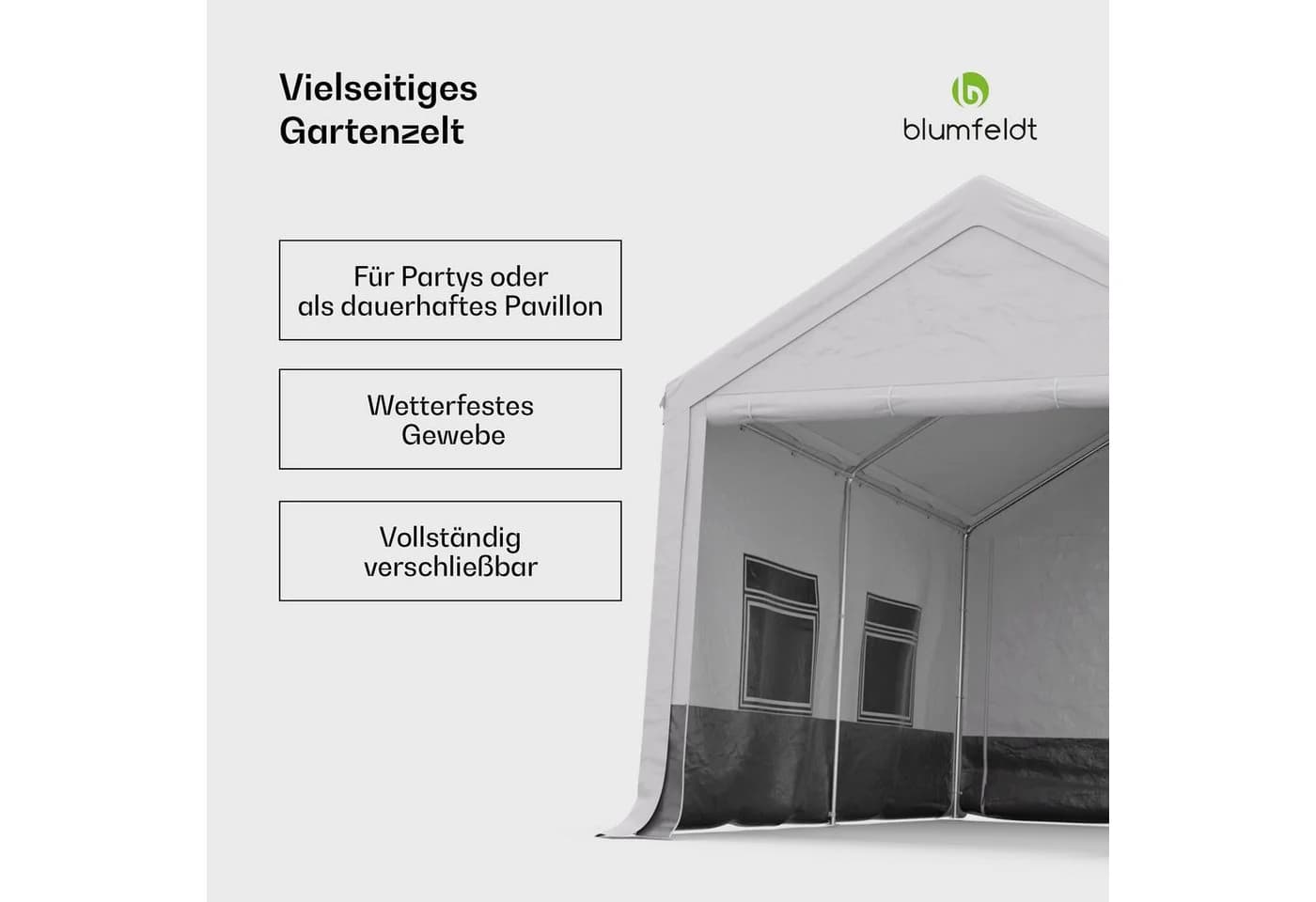 Blumfeldt PartyHaven 3x4 Pavillon Set Weiß Wetterfest