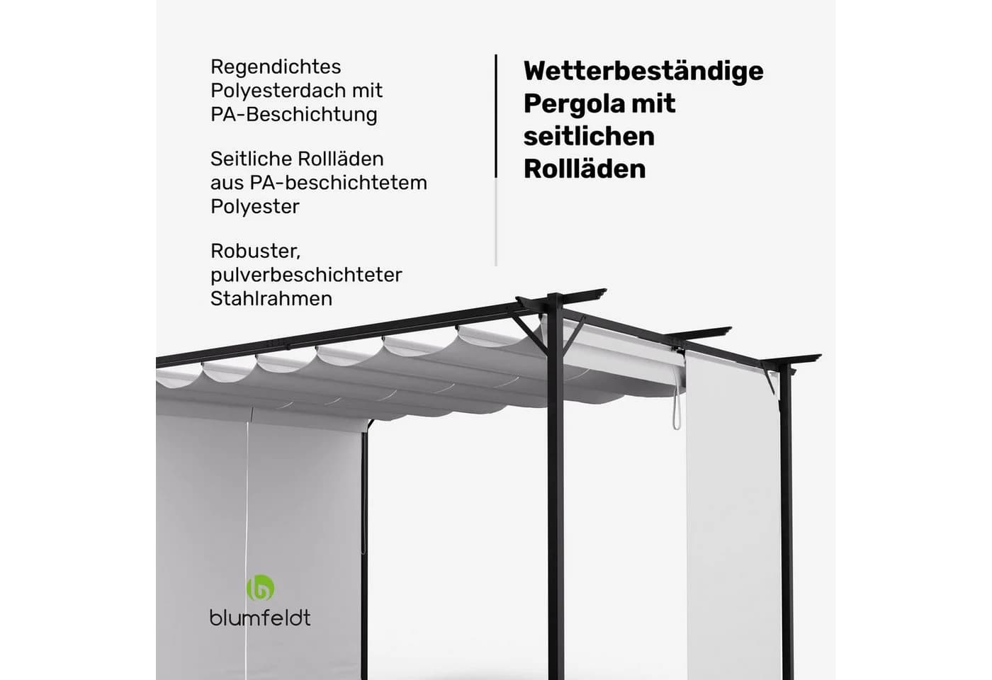 blumfeldt Pavillon Pantheon Robust Pergola 3x4m wetterfest - Bild 3