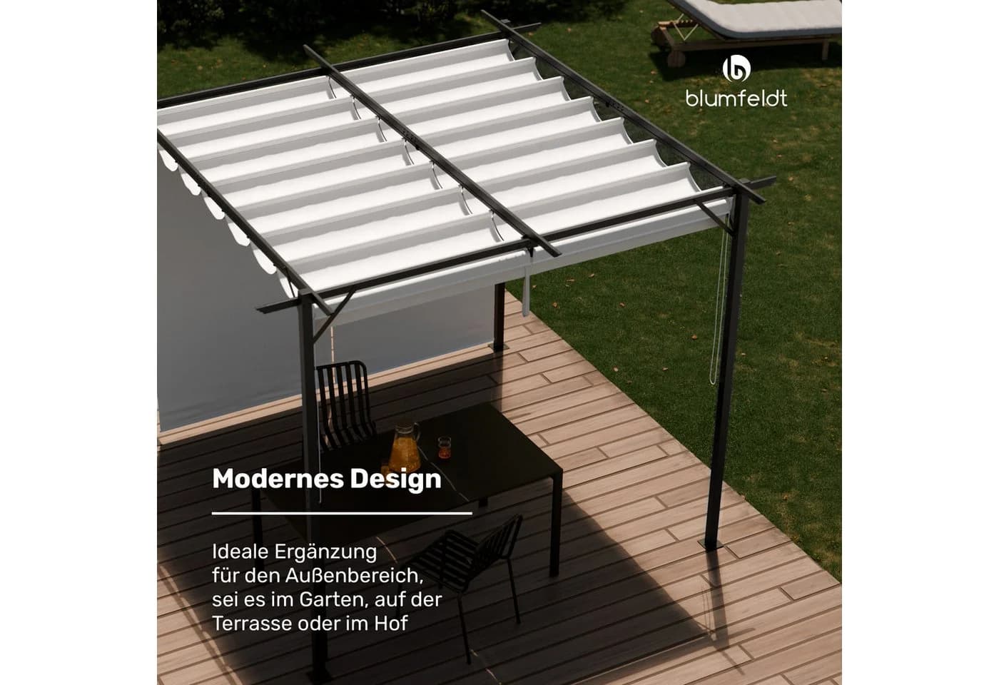 blumfeldt Pavillon Pantheon Robust Pergola 3x4m wetterfest - Bild 4