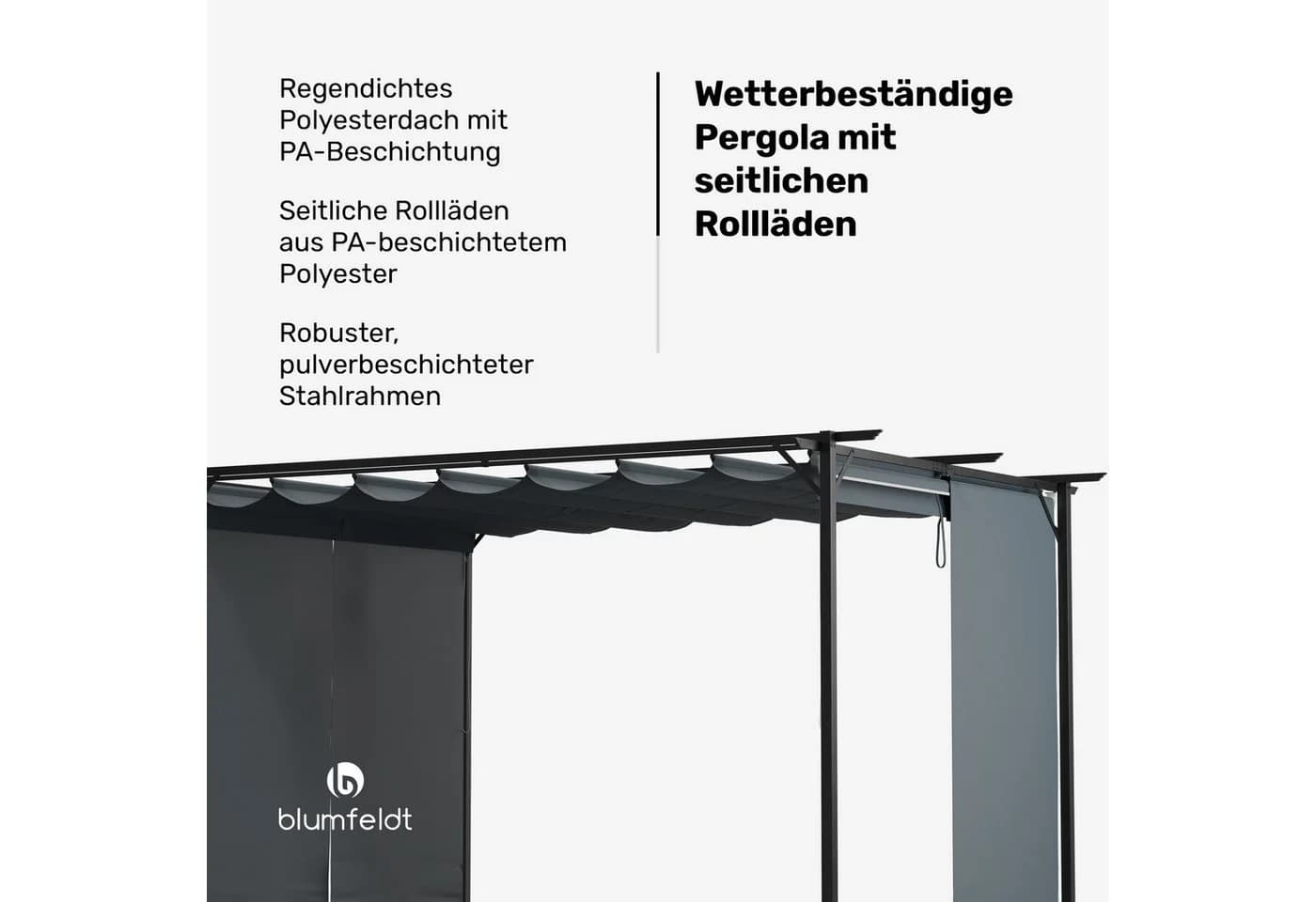 Blumfeldt Pavillon Pantheon Robust Pergola 3x4m Grau - Bild 3