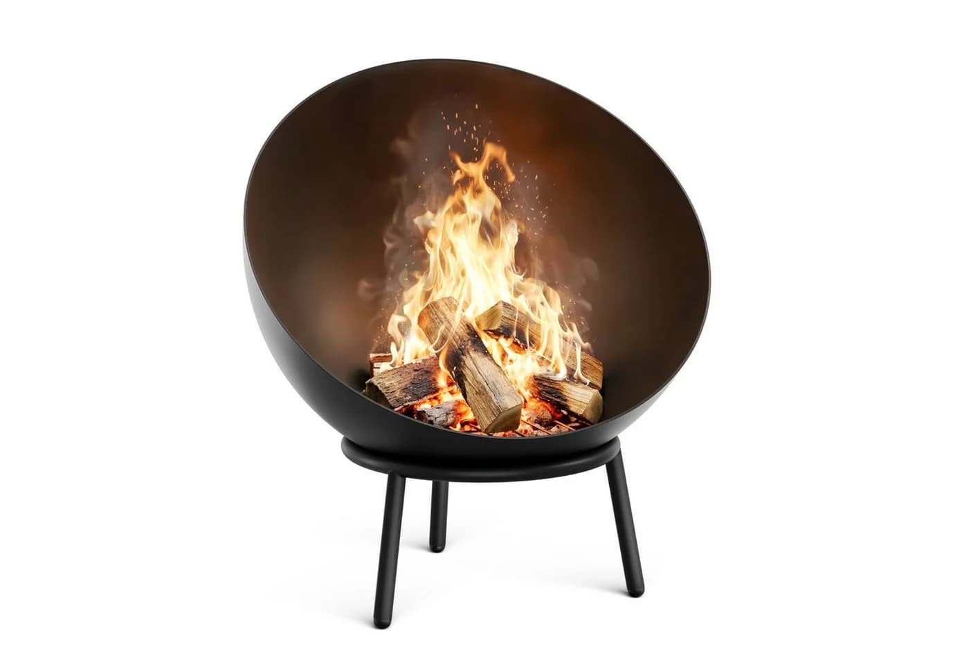 Klarstein Feuerschale Fireball 66 cm Schwarz Stahl