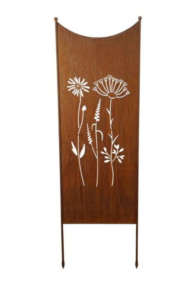 finehomegarden Gartenstecker Metall Wildblume Sichtschutz Edelrost - Bild 2