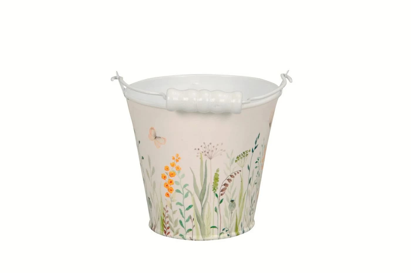 finehomegarden Blumentopf Eimer Metall Blumenwiese weiß/bunt - Bild 2