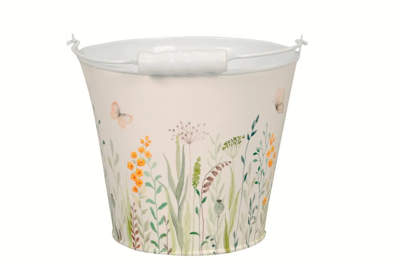finehomegarden Blumentopf Eimer Metall Blumenwiese weiß/bunt - Bild 3