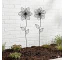 Posiwio Gartenstecker 2er Set Blume Schwarz Modern Bild 1