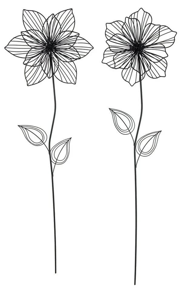 Posiwio Gartenstecker 2er Set Blume Schwarz Modern - Bild 2