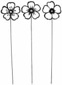 Posiwio Gartenstecker 3er Set Blumen Schwarz Metall Bild 2
