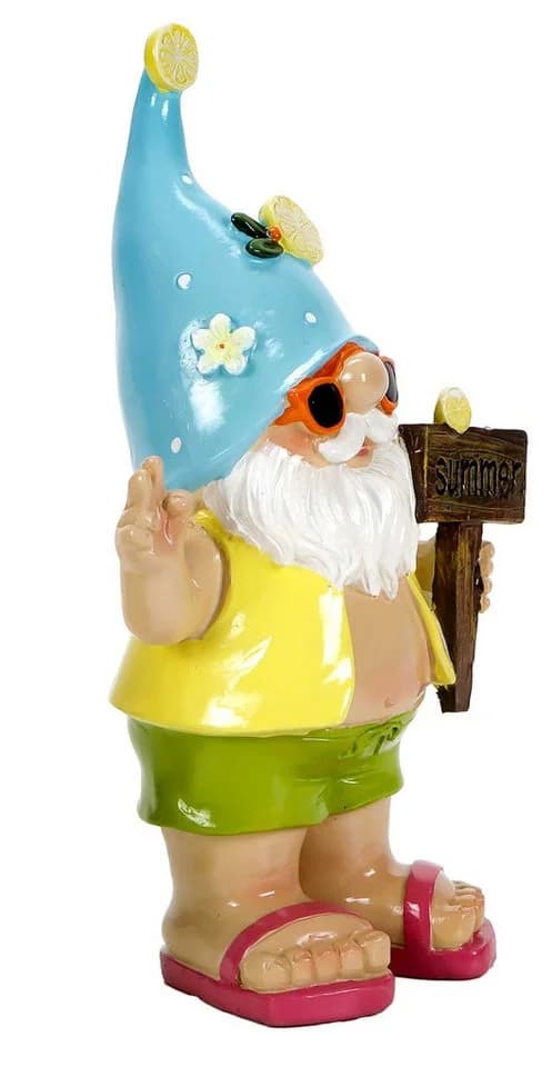 Bubble-Store Gartenzwerg Sommer-Look Blau Bunt Polyresin - Bild 3