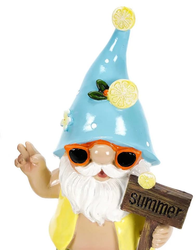 Bubble-Store Gartenzwerg Sommer-Look Blau Bunt Polyresin - Bild 5