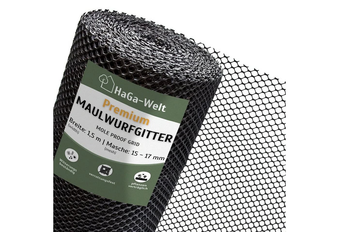 HaGa Maulwurfgitter Premium UV-beständig Schwarz - Bild 2