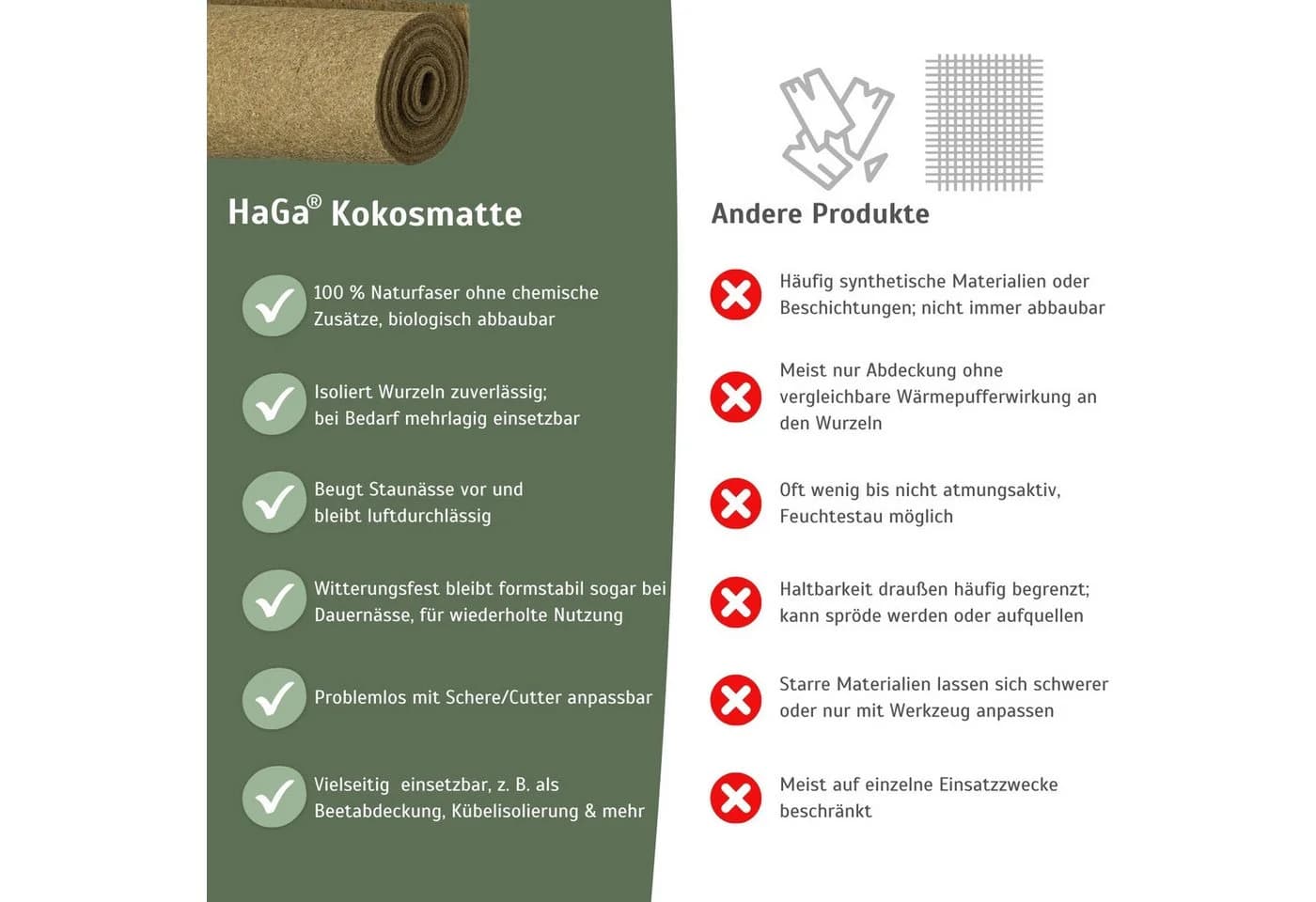 HaGa Kokosmatte 0,5m Breite 800g/m² - Bild 5