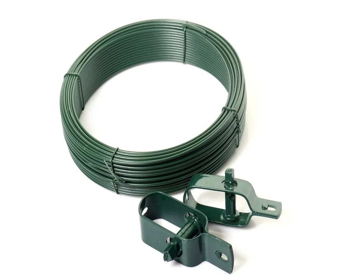 HaGa Spanndraht 3mm x 10m Gartendraht für Maschendrahtzaun Grün - Bild 4