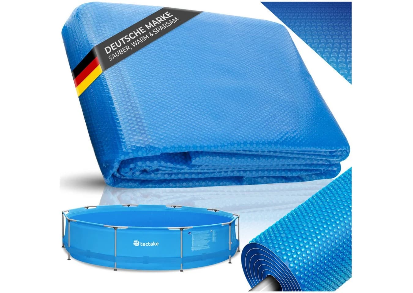 TECTAKE Pool-Solarfolie Blau 250 cm Rund Selbstschwimmend - Bild 2