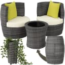 TecTake Rattan Sitzgruppe Aluminiumgestell Dick Polsterung Stapelbar Bild 1