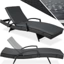 tectake Gartenliege Océane Schwarz 5-fach verstellbar Aluminium Polyrattan Bild 1