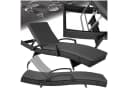 tectake Gartenliege Océane Schwarz 5-fach verstellbar Aluminium Polyrattan Bild 3