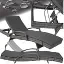 tectake Gartenliege Rattan Océane Grau Verstellbar Bild 1