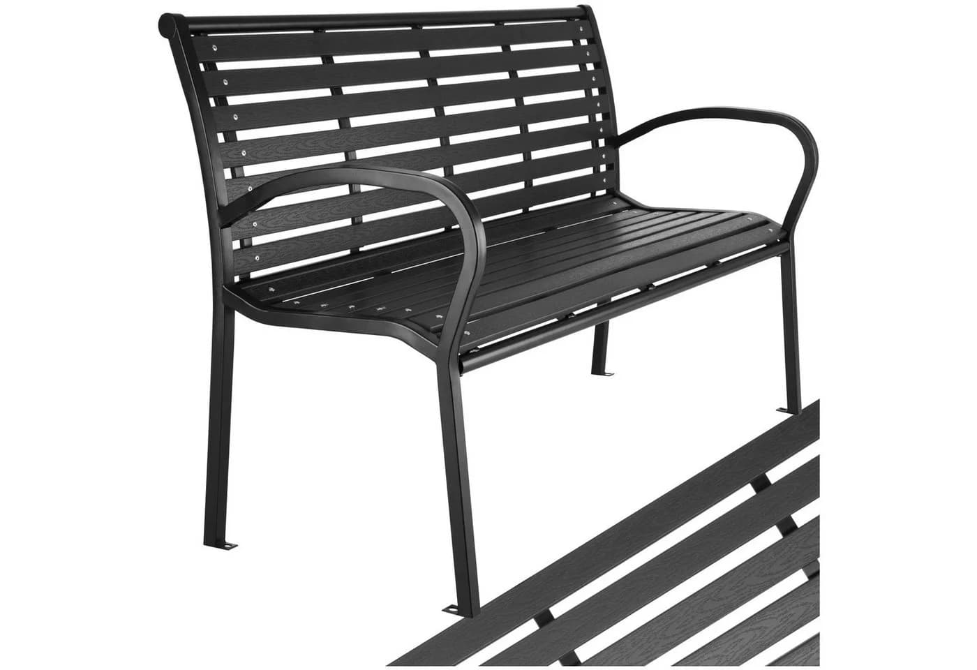 tectake Gartenbank Pino 3-Sitzer mit Stahlgestell - Bild 3