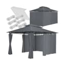 tectake® Gartenpavillon 4 x 3 m Doppeldachsystem Bild 1