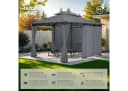 tectake® Gartenpavillon 4 x 3 m Doppeldachsystem Bild 2