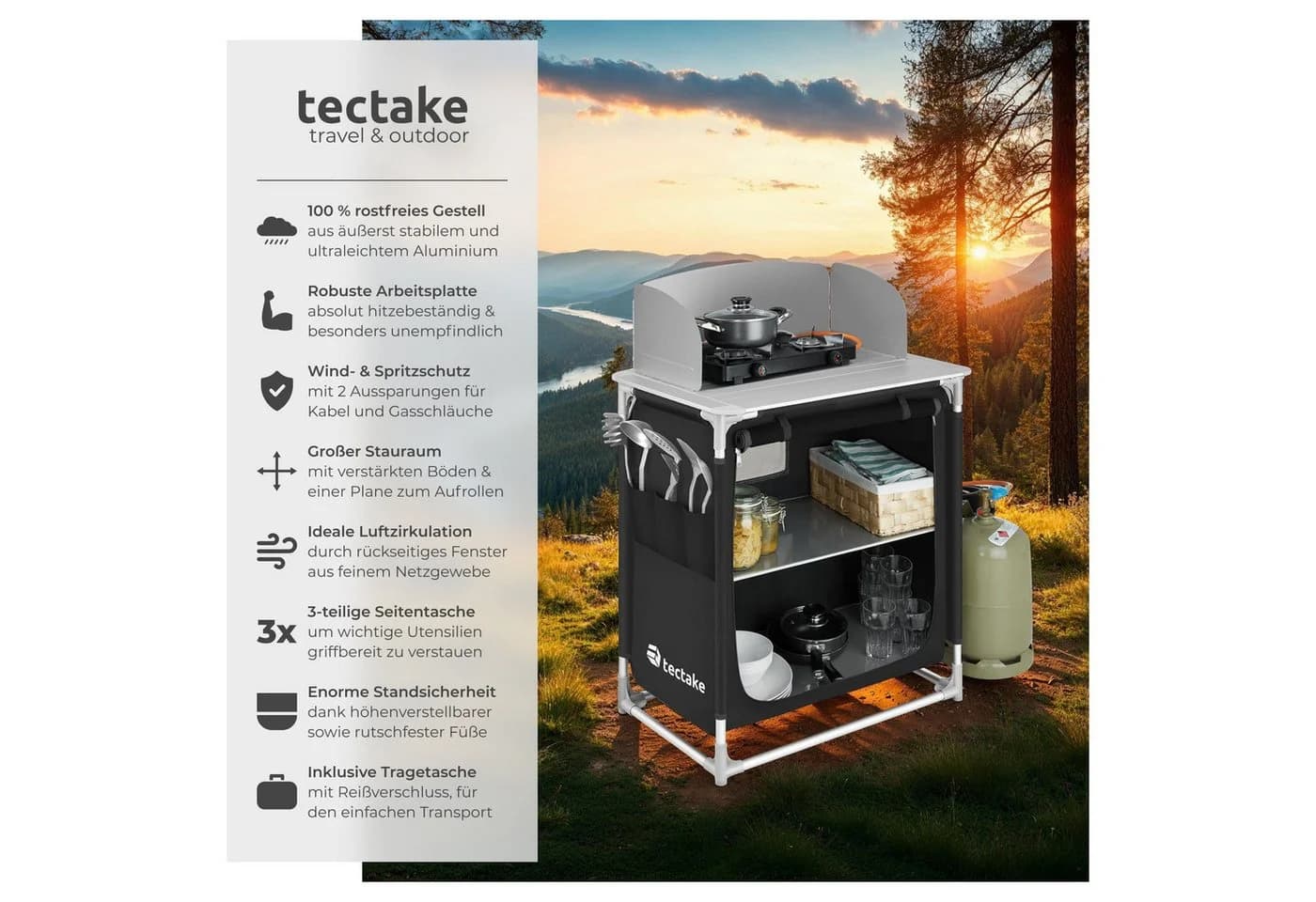 Robuste Campingküche mit hitzebeständiger Arbeitsplatte - Bild 2