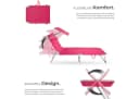 TECTAKE Gartenliege Chloé Rosa mit Sonnendach und verstellbarer Lehne Bild 3