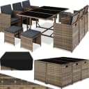 TECTAKE Rattan-Sitzgruppe Malaga 12-tlg. Beige/Braun Poly Rattan Bild 1