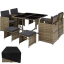 tectake Rattan-Sitzgruppe Bilbao 9-tlg. Natur Poly Rattan Bild 1