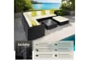 TECTAKE Loungeset Marbella 8-tlg. Schwarz mit Glasplatte & Kissen Bild 2