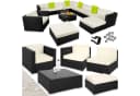TECTAKE Loungeset Las Vegas 12-tlg. Schwarz Poly Rattan Aluminium Bild 3