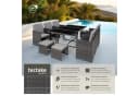 tectake Sitzgruppe Rattan 12-tlg. Grau/Beige Poly Rattan mit Kissen Bild 2