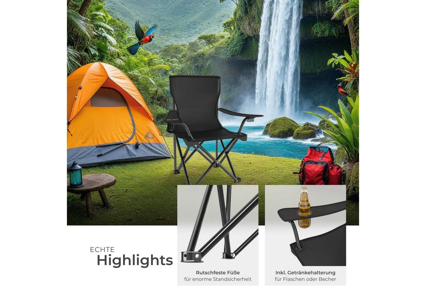 TecTake Campingstuhl faltbar geringes Gewicht 80x48x84,5 cm - Bild 4