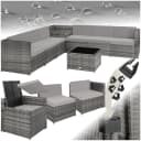 tectake Loungeset Rattan Lounge Verona Grau 9-tlg. mit Aufbewahrungsbox Bild 1