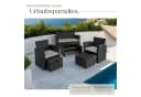 TECTAKE Sitzgruppe Rattan 6-tlg. Schwarz/Grau Poly Rattan Bild 5