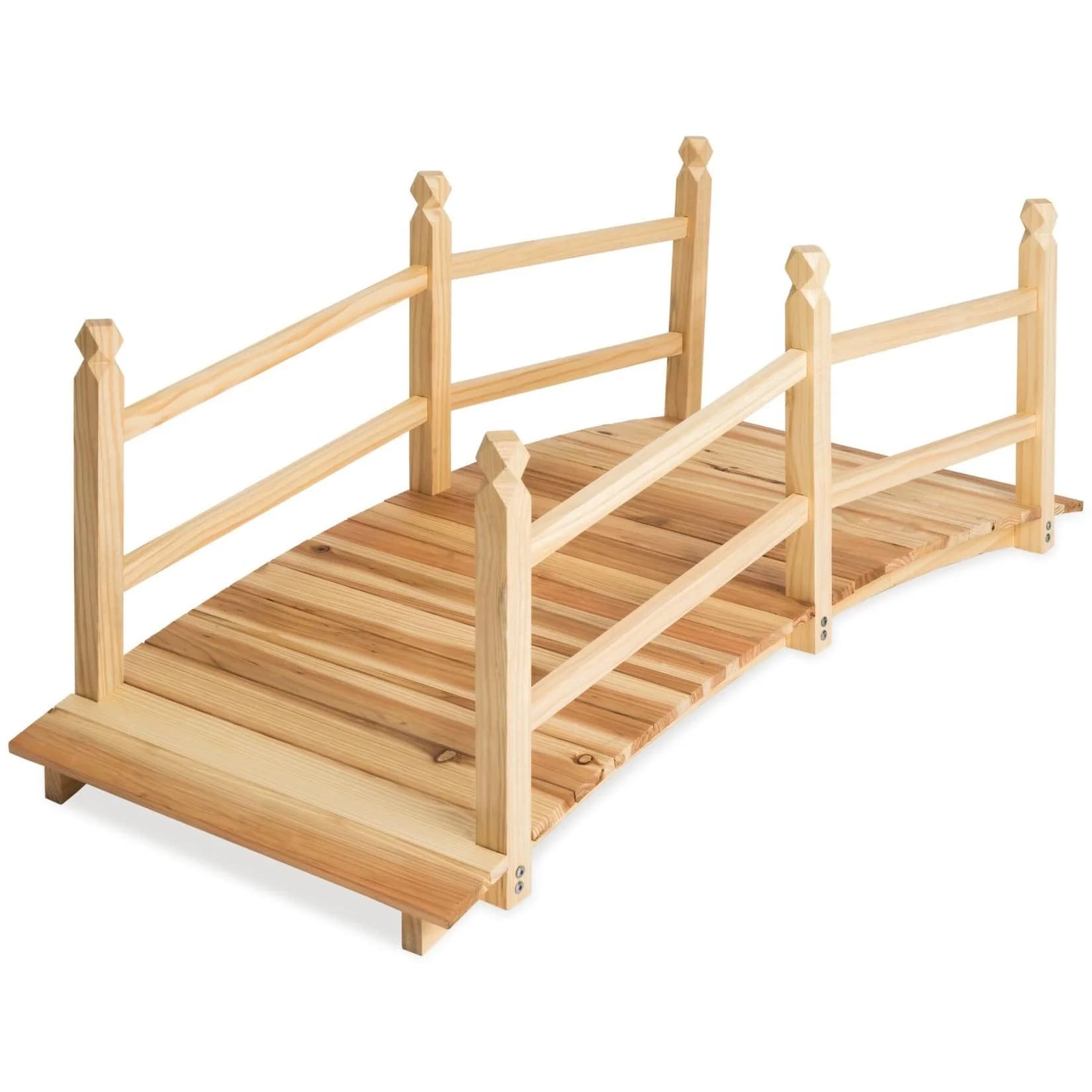 tectake Gartenbrücke aus Holz mit Geländer