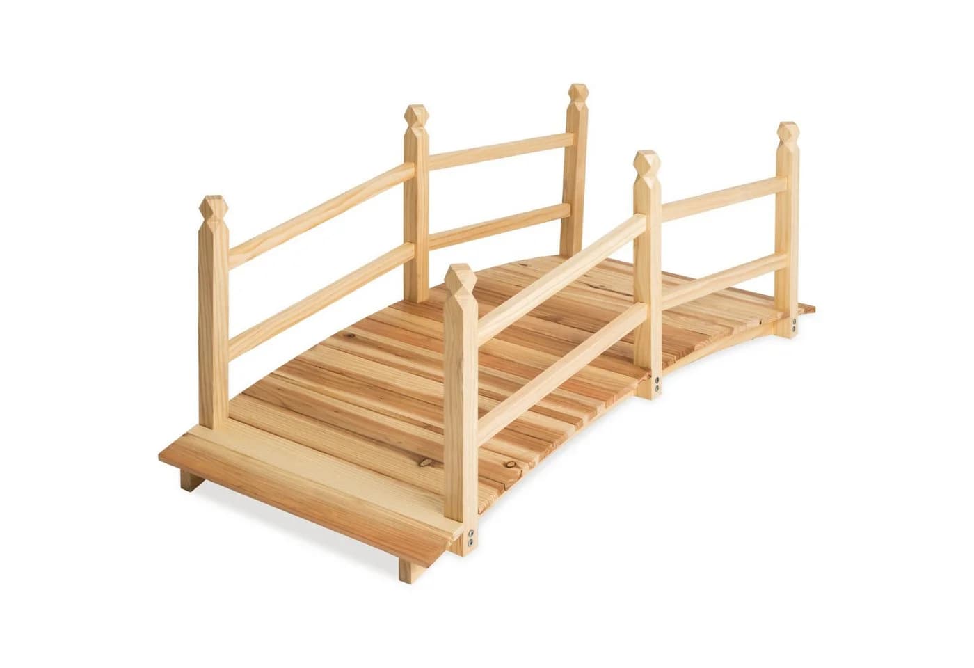 tectake Gartenbrücke aus Holz mit Geländer - Bild 3