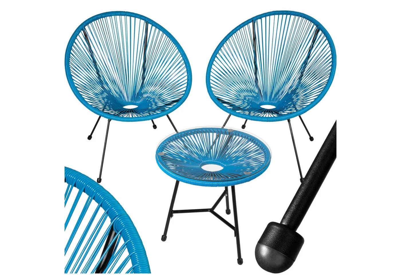 TecTake 2 Gartenstühle Santana Retro-Design UV-beständig - Bild 3