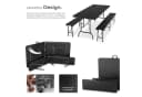 tectake Campingtisch Vani 3-tlg. Klappgarnitur mit Rattanoptik Bild 4