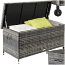 tectake Gartenbox Auflagenbox 270L Grau Polyrattan mit Rollen Bild 1