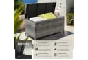 tectake Gartenbox Auflagenbox 270L Grau Polyrattan mit Rollen Bild 2